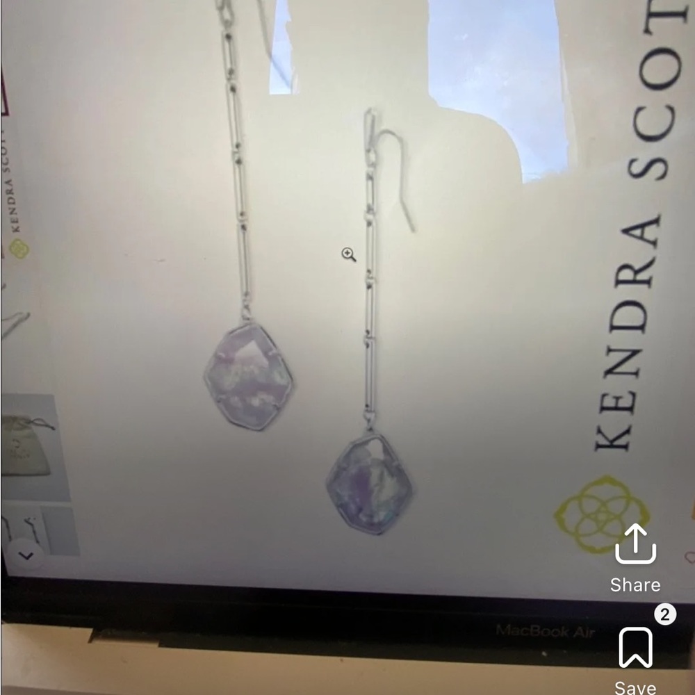 Kendra Scott Iridescent Purple Drop Earrings
